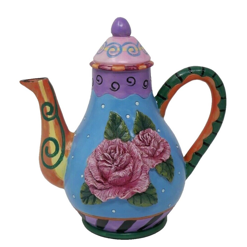 Milson & Louis Floral Design Hand Painted Teapot RARE